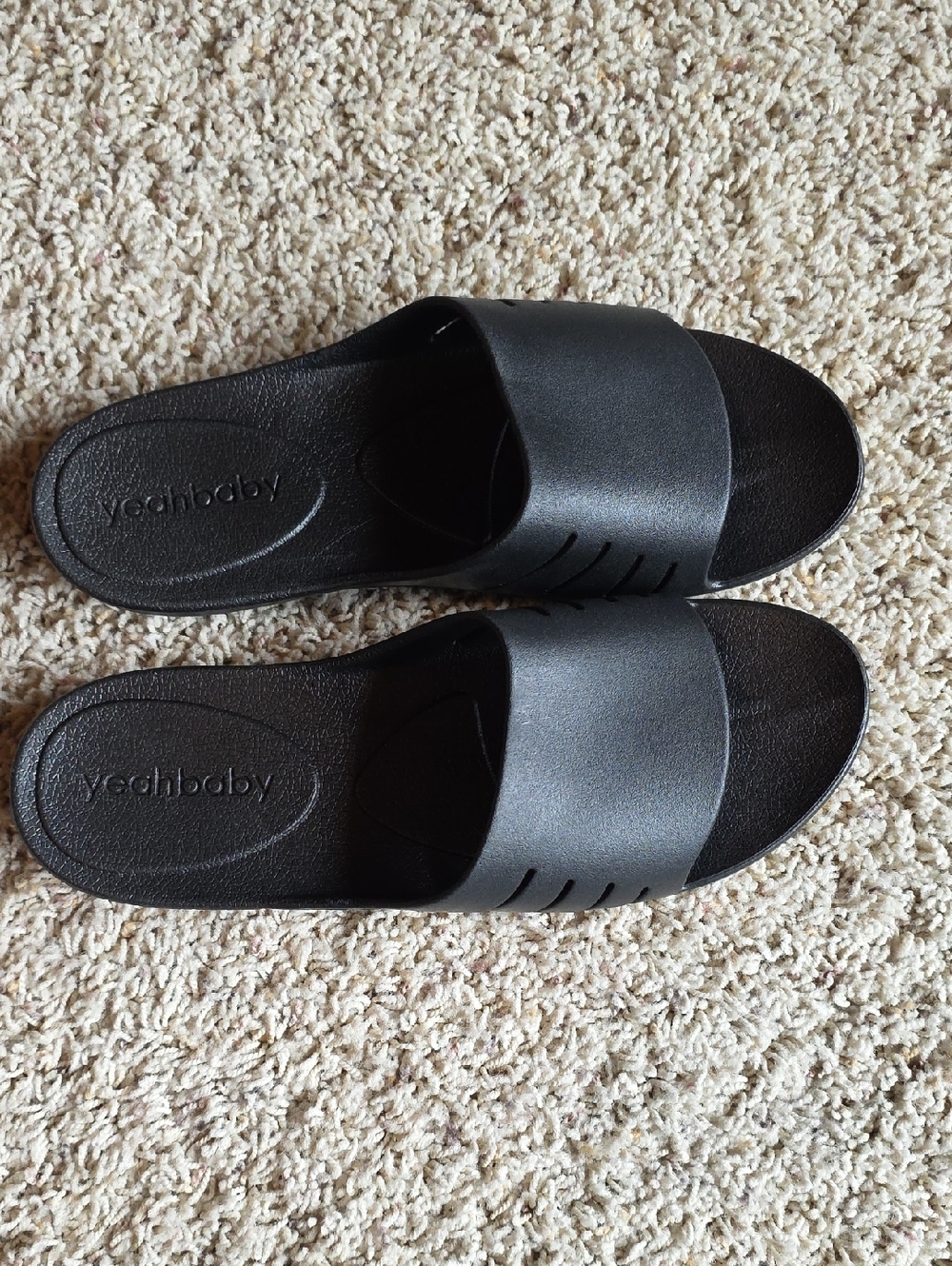 Black Slide Sandals for Women